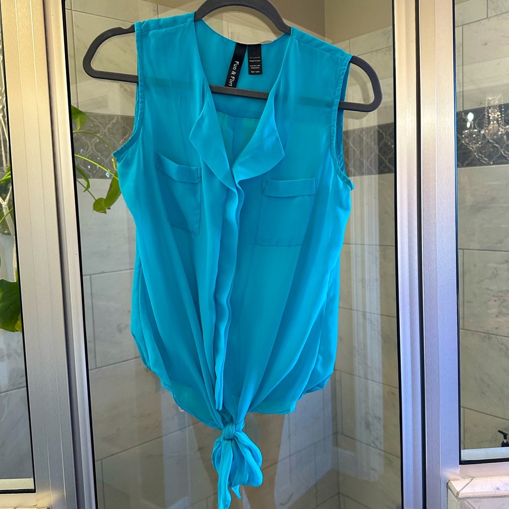 Sleeveless sheer top